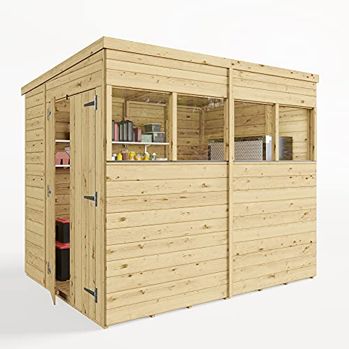 BillyOh 8x6 Switch Log Cabin Wooden Garden Shed with Heavy-duty 27x44 Framing, Adaptable Door Placement, Pressure Treated Garden Storage Shed Timber | 11mm Cladding Versatile Outdoor Storage