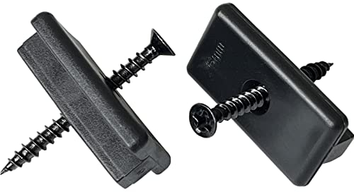 100 Stück WPC Clips, 6 mm Terrassenclips Kunststoff für WPC/BPC Dielen, Versteckte Befestigung mit T-Clip + Schrauben (Schwarz)