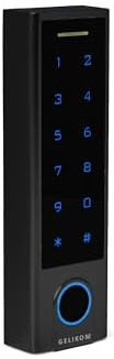 Gelikom Smart Home Codeschloss mit Fingerprint, Fingerabdruck in Schwarz | RFID und PIN möglich | Codeschloss + Gateway | verwaltbar mit APP | wasserdicht und stromsparend | einfache Installation