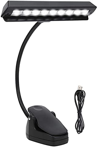 LiebeWH Notenpultleuchte LED Clip-On Notenpultleuchte Verstellbarer Hals Professionelle USB-Notenpultlampe