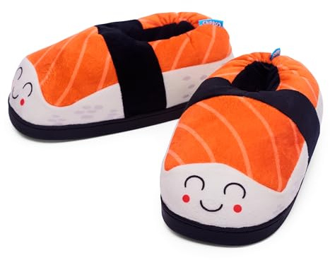 Coddies Sushi Slippers - Memory Foam Soles & Anti-Slip Grip - Novelty Hilarious Presents for Indoor & Outdoor Use (4-7.5 Men | 6-9.5 Women) Brown