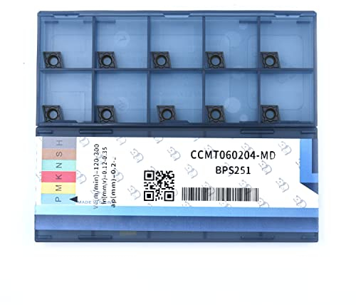 CDBP Inserti Tornitura CCMT060204/CCMT21.51 in Carburo di Tungsteno, Per Acciaio Semifinitura,Utensili ProfessionaliCNC,10pezzi