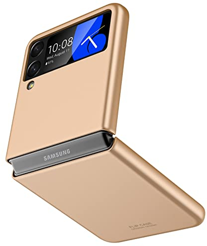 Vizvera Handyhülle für Samsung Galaxy Z Flip 4, Ultradünnes PC Matte Case Handyhülle Smartphone Cover für Galaxy Z Flip 4 (2022), Gold