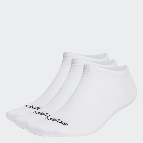 adidas Unisex Thin Linear Low-Cut Socks 3 Pairs, White / Black, 37-40
