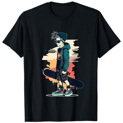 Cooler Skateboard-Junge T-Shirt