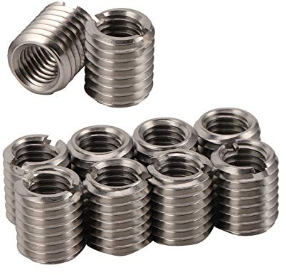 Écrou réducteur filetage 10pcs M10*1.5-M12*1.75-20mm inox | Acier inoxydable, kit de conversion d'écrous pour réparation de filetage. Convient pour l'automobile, l'industrie bricolage.
