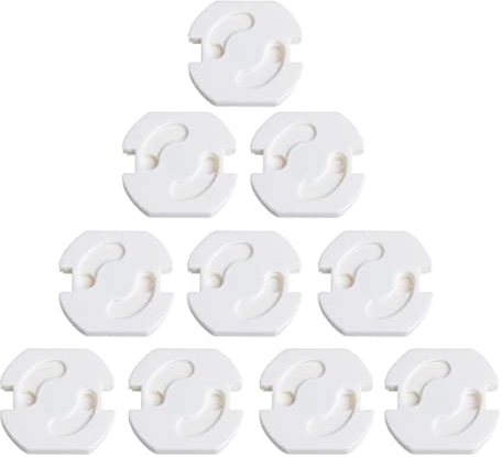 WeddHuis (10 Pcs) Cache Prise Bébé - Révolutionnaire Protections Électrique Mécanisme Tournant Adhésif 3M (sans Clés) pour la Sécurité Enfant domestique, Couvercle de la Prise Courant