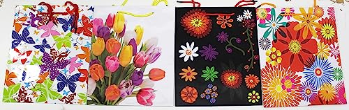4 Stück Geschenktaschen Groß DIN A4 Geschenkbeutel 32x26x12cm Geburtstag Geschenktüten Papier 160g/m2 Geschenkverpackung Set Large