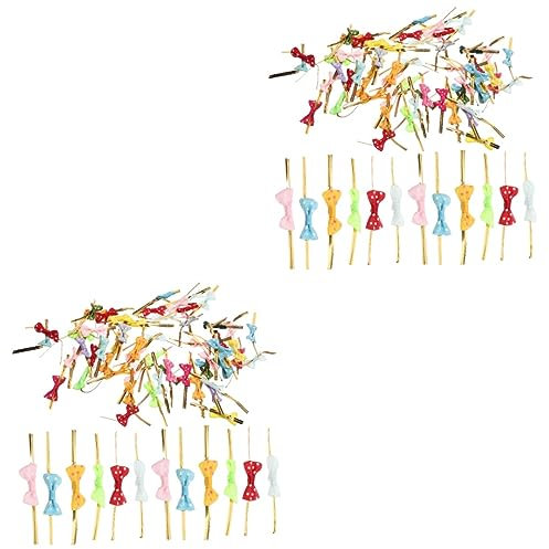 VILLCASE 2 Sätze Flexible Bowknot Twisted Ties Brotverpackung Krawatte Candy Bag Bögen Lollipop Sealing Ties 100 Stück * 2