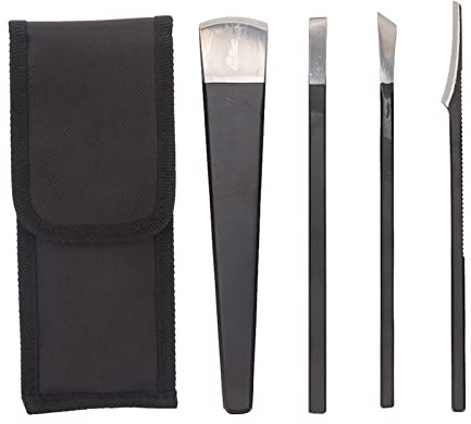 Ensemble de Couteaux de Pédicure Professionnels en Acier Inoxydable pour L'élimination des Peaux Mortes et le Traitement des Callosités avec 4 Lames, Idéal pour les Ongles