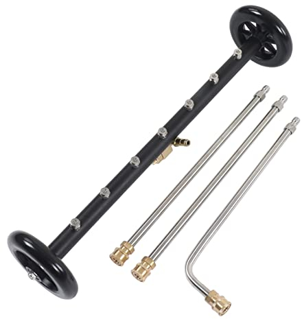 4000psi 2-in-1-Hochdruckreiniger-Unterwagenreiniger für den Balkonhof, Unterwagen-Wasserbesen-Oberflächenreiniger mit 3 Verlängerungsstäben (7 Löcher)