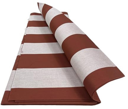 Tessuto Tenda Sole Torino da Esterno Giardino Balcone A Metro in Acrilico Altezza 2 Metri cm. 200 Riga Pari - Marrone