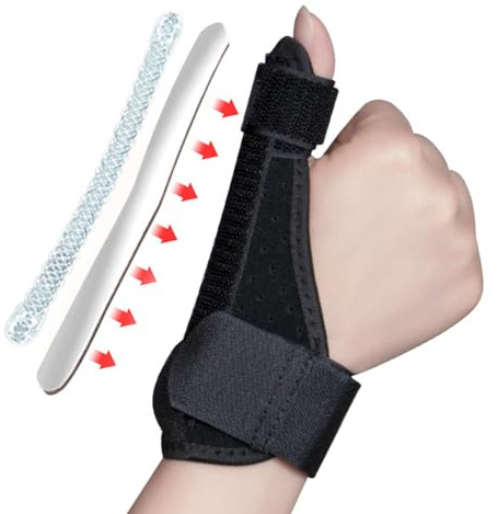 Bzzerumy Daumenbandage Rechts & Links,Universell Daumenschiene für Ultrastarke Unterstützung, Daumenorthese für Daumensattelgelenk,Sehnenscheidenentzündung (Schwarz)