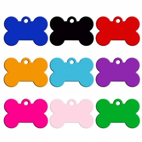 100 Stück Leere Hundemarke, Namensschild, Haustier-ID-Tag-Anhänger, Aluminium, Haustiername, Telefonnummer, Anhänger, Leere Hundemarke, Personalisiertes Haustier-Tag-Namensschild,Mischfarbe,