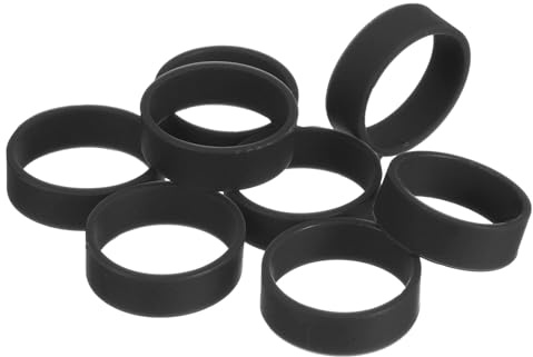 sourcing map 10Pcs Silicone Rubber Bands, 20x7mm Rubber Bands Rings Cable Ties Strong Elastic Bands Non-Slip for Cord Wrapping Bag Wraps, Black
