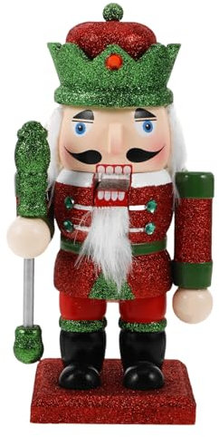Amosfun Wooden Nutcracker Decoration Classic Nutcracker Soldier for Table Christmas Festive Home Decor Unique Figurine