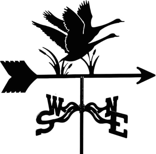 TIECHUINIUB Flying Swan Wetterfahne für Garten und Häuser usw., Dekoration, Bauernhaus, dekorativ mit Traktor, Windfahne, Wetterfahnen