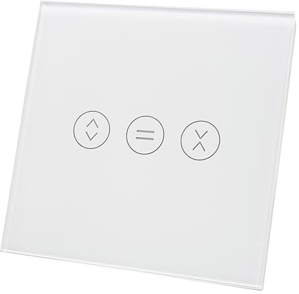 LED ATOMANT Pack 4x Interruptor de Cristal ZigBee para Persiana, Requiere HUB Zigbee, APP Smart Life o Tuya, Compatible con Alexa y Google Home, Pulsador Tactil para Motor Persianas/Cortinas
