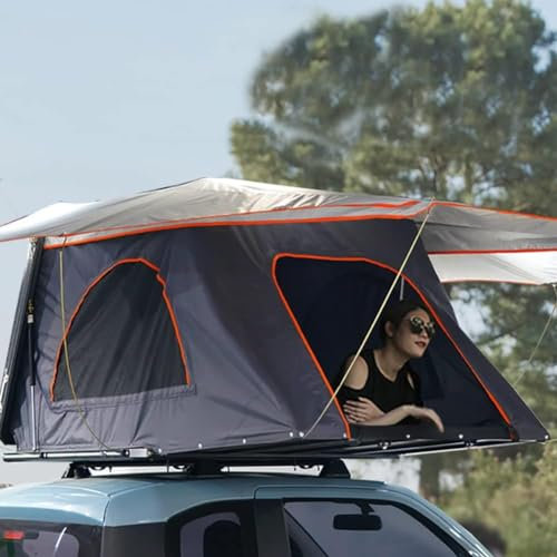 Autodachzelt für 2–3 Personen, automatisches Dachzelt, 3 Sekunden schnell zu öffnendes Pop-up-Zelt, Campingzelt für den Außenbereich mit Teleskopleiter, schnell zu öffnendes mobiles Schlafzimmer für