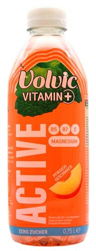 Volvic Vitamin+ Active Pfirsich aromatisiertes Wasser, 12er Pack (12 x 0.75 l) EINWEG