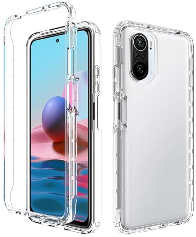 YXINDAFU Funda para Xiaomi Poco F3 / Xiaomi Mi 11i 5G,360 Grados Transparente Antigolpes Carcasa [con Protector de Pantalla Integrado] TPU y PC Antiarañazos 2 in 1 Fundas para Xiaomi Poco F3