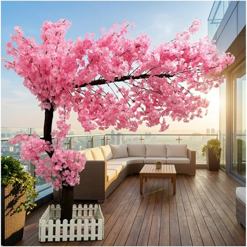 CDDUOLA Árboles Flores de Cerezo Artificiales con LED, 240x200cm | Rosa Flor Árbol Cerezo Artificial para Hogar Salon Dormitorio Decoración de Bodas En Interiores y Exteriores