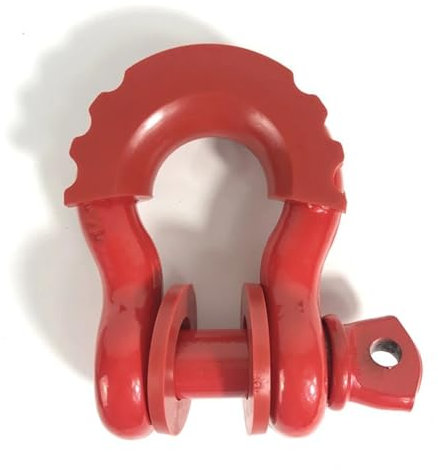 Synthetisches Windenseil-Kit Rostfreier 5/8 Zoll D-Ring-Schäkel mit Isolatoren und Unterlegscheiben, 19,5 Tonnen (42990 Pfund), maximale Bruchfestigkeit, 4x4-Abschlepphaken Abschleppseil(1pcs-red)