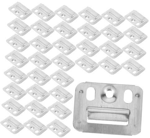 EXHUMKY 100pièces Clips Muraux Acier Inoxydable Pour Panneaux Intégrés Fixations Murales Durables Anti-rayure Pour Cadres Et Miroirs Compatible Panneaux Bambou