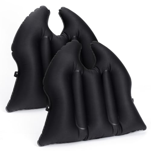 2 Pack Inflatable Seat Cushion, Lightweight, Waterproof, Suitable for Office/Home Chair Pad and Lumbar Pillow Support,Portable Air Seat Cushion for Travel,Car,Outdoor Stadium and Camping,Black