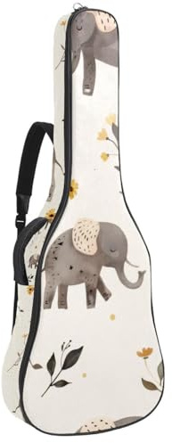 Nahtlose Gitarrentasche mit niedlichem Katzengesicht, gepolsterter Rucksack für Akustikgitarre, Rucksack mit verstellbaren Schultergurttaschen, Mehrfarbig 04, 42.9x16.9x4.7 in, Lässiger Tagesrucksack