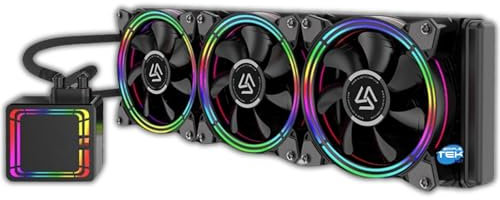 SIMPLETEK - Disipador líquido CPU All in One 360 mm RGB Gen1 | 3 ventiladores | LGA 115X, 1150, 1151, 1155, 1156, 1200, 1366, 1700, 1851, 2011, 2066