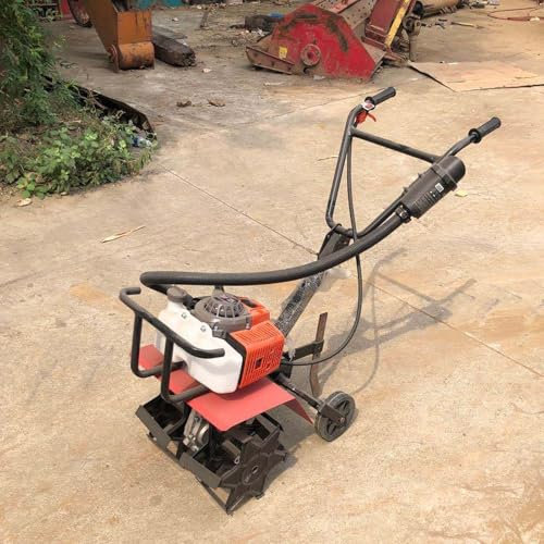 Cultivador De Jardín a Gasolina, Escarificador De Césped Inalámbrico, Con 4 Cuchillas, Motor De Gasolina De 2 Tiempos, Profundidad De Labranza Ajustable, Portátil Para Excavar Y Eliminar Malezas