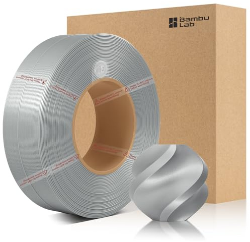 CCTREE Bamboo Original X1 PLA Basic Recharge Filament 1,75 mm Haute Toughness&High Speed, Easy Printing with RFID pour Bambu Lab A1/X1/P1 AMS 1 kg +/- 0,03 mm (argent 10102)