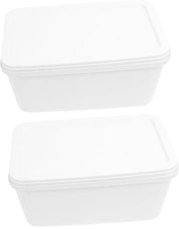 VINTORKY Contenedores Para Helado 3 Litros Rectangulares, Plástico Pp Resistente, Apilables y Multifuncionales, Para Uso Doméstico y Comercial, Pack De 2 Unidades Para Congelador y Refrigerador