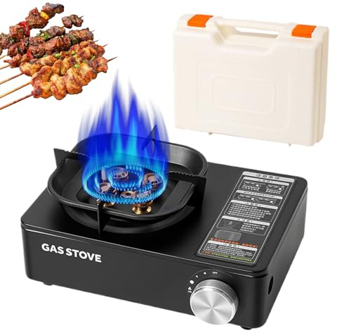 Fornello da escursionismo, Stufa da campeggio per escursionismo con valigetta trasporto, cucina da 6000 W con accensione automatica, per attività all'aria aperta, escursionismo, viaggi pic-nic