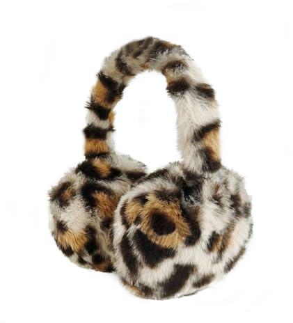 Plüscher Ohrenwärmer Leopardenmuster Überkopf Ohrenschützer Winter Outdoor Earmuffs Warme Ohrbedeckungen Thermo Kälteschutz Ear Covers Fashion Winterwärmer Accessoire Für Ski Sport Motorrad Fahrrad