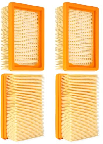Hyzevee 4 Pack Karcher WD5 WD6 WD4 Filter Replacement, Flat Pleated Filter for Karcher Wet and Dry Vacuum Cleaner Accessories, Compatible with MV4 MV5 MV6, Replaces 28630050 2.863-005.0 KFI 4410