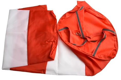 Helilyco Rot-weißer Flughafen-Windsack zur Windrichtungsmessung, wasserdichtes Oxford-Gewebe mit reflektierenden Streifen, 60 cm