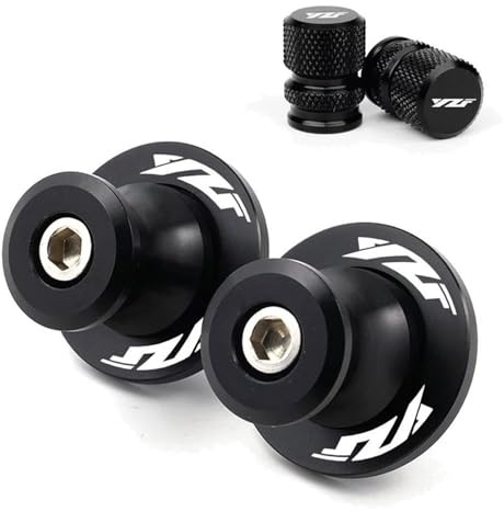 Sturzschutz Für Yamaha YZF R1 R1M R3 YZF R6 R7 R9 R25 R125 YZFR6 YZFR1 CNC Motorrad-Schwingenaufnahmen, Sturzpads, Schrauben, Ventilkappen Frame Sliders(Schwarz,X-1)