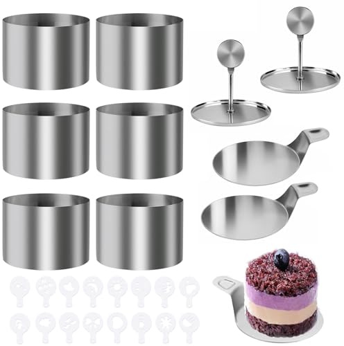 Spetsbst 6 Stück Dessertringe Set Ø7.5cm Runder Mousse Ring Form Edelstahl