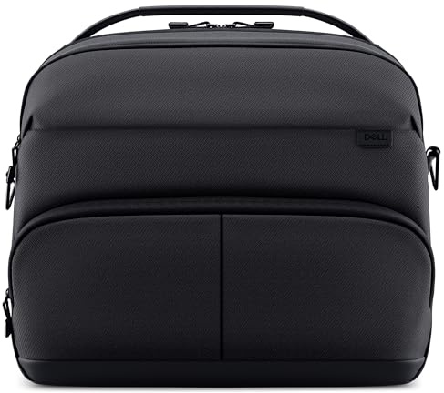 Dell CC5626 Laptop Briefcase, 17L, 53% Recyclingmaterial | Gepolstertes Laptopfach, Wasserfeste Reißverschlüsse, Abnehmbarer Schulterriemen, Schwarz, 635 g, 383 x 310 x 120 mm