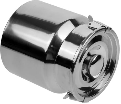 Happyyami Edelstahl Milchkanne 2,5l mit Deckel und Glatten Runden Kanten für Sichere Lagerung von Sojabohnen und Mehl im Haushalt und Outdoor Camping