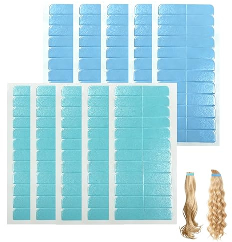 Extensiones adhesivas, 120 unidades, tiras adhesivas, extensiones profesionales de salón, resistentes al agua, cinta transparente para extensiones de pelo natural, 4 x 0,8 cm, compatible con