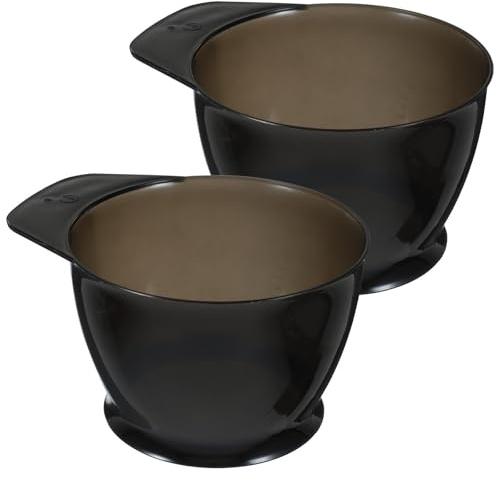 Operitacx 2 Pièces Bol à Teinture Capillaire Professionnel en Plastique Réutilisable et Lavable Poignée Antidérapante pour Salon de Coiffure et Coloration des Cheveux Style Plusieurs styles