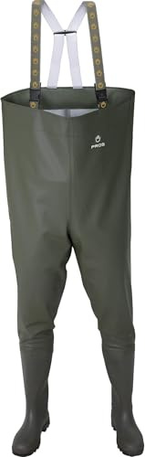 PROS/Lucky Ducky Wathose Standard SCHWARZ Anglerhose Fischerhose Teichhose Hochwasserhose (42 EU - (27,4 cm))
