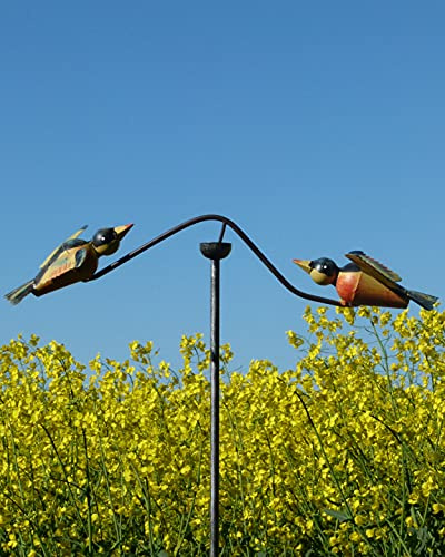 POMMERNTRAUM ® | Windspiel Gartenpendel Gartenstecker Gartendekoration Garten Kunst Unruhe verliebte Vögelchen Windspiel Vögel (Bunte Vögel)