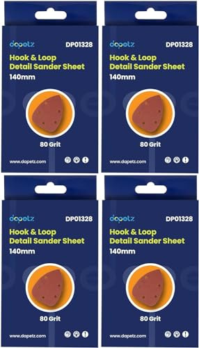 Dapetz ® Mouse Detail Sander Pads - 40 Pieces Sanding Sheets Hook and Loop Assorted 80 Grits Sander Paper - 5-Holes Triangle Sandpaper for Black and Decker Detail Palm Sander