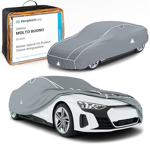 WALSER Premium Bâche de Voiture anti-grêle Hybrid UV Protect, Récompense Très Bon* housse voiture anti-grêle imperméable et résistant aux UV, Certifié par le TÜV Autriche* bâche pour auto Taille 2