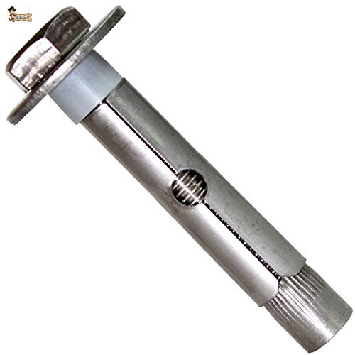 BricoLoco Taco anclaje metálico acero inoxidable A-4 AISI 316 de expansión con tornillo hexagonal. Para pared, techo, suelo, trx, toldo... (10, 6x60 (para broca 8 mm.))