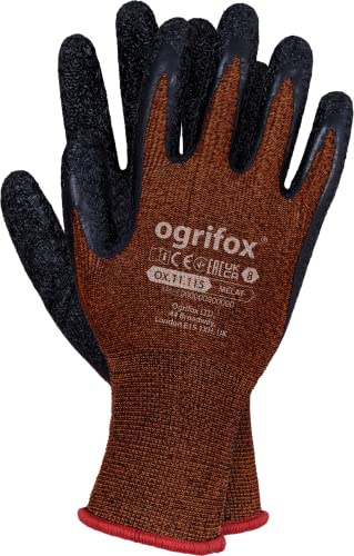Ogrifox OX-MELAT_PB9 Latexhandschuhe, Schutzhandschuhe, Gummihandschuhe Schutzhandschuhe, Orange-Schwarz, 9 Größe, 240 Paar